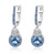Exquisite Blue Dangle Ear Buckle 925 Sterling Silver Sapphire Earrings
