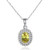 Olive Gem with Rhinestone Embellished Pendant 925 Sterling Silver Necklace
