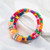 Vintage Vacation Beach Style Fashion Colorful Wooden Beads Bracelet