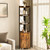 Tall Corner Storage Cabinet with 3-Tier Shelf and Enclosed Cabinet-Rustic Brown - Color: Rustic Brown