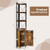 Tall Corner Storage Cabinet with 3-Tier Shelf and Enclosed Cabinet-Rustic Brown - Color: Rustic Brown