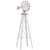 8 Feet Windmill Metal Ornamental Wind Wheel Weather Resistant-Gray - Color: Gray