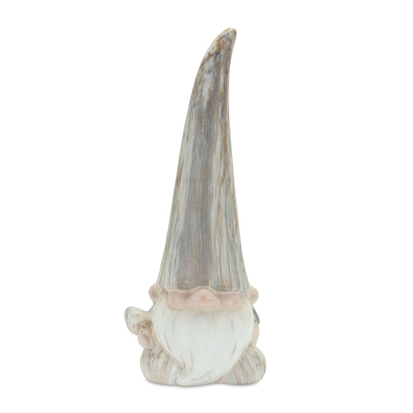 Set of Two Gray and Beige Terracotta Fairy Standing Gnome Tabletop Sculpture N270-518094