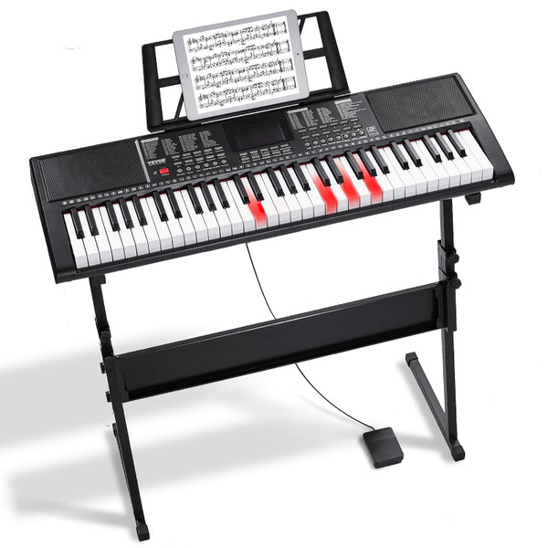 VEVOR 61 Key Digital Keyboard Piano Electric Portable with Adjustable Stand