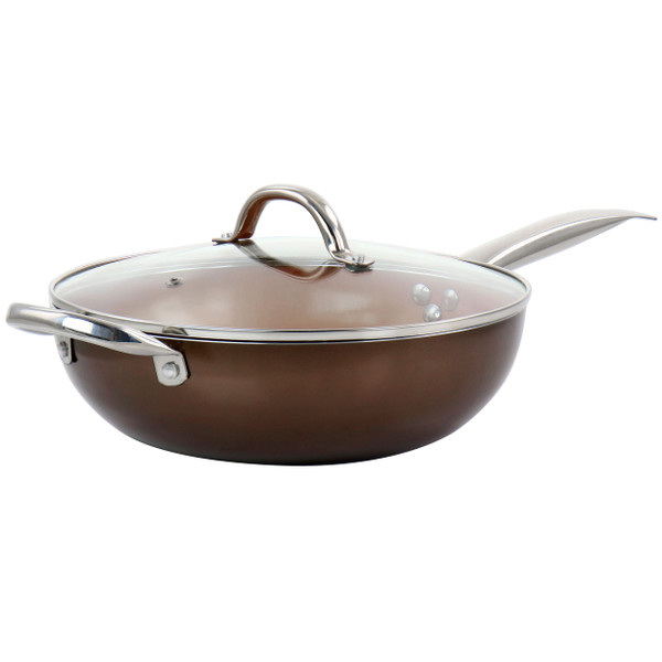 Copper Pan Cooking Excellence 3.5 Quart Aluminum Nonstick Saute Pan in Copper D970-108440.02