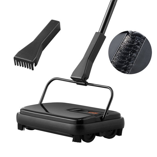 VEVOR Carpet Sweeper, 7.87 in Sweeping Paths, Floor Sweeper Manual Non Electric, 300 ml Dustbin Cap E415-GSQSQBDDBDD11GAYDV0