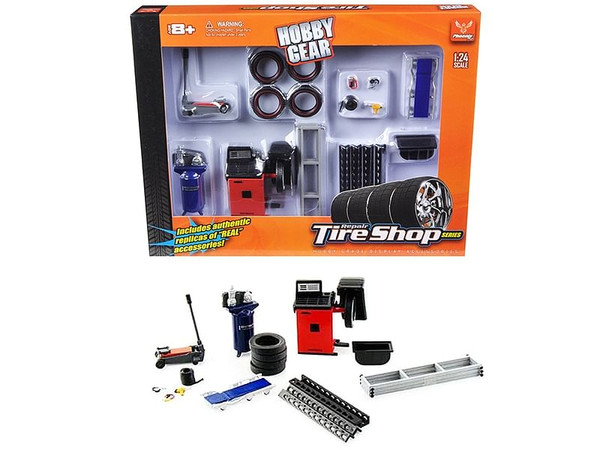 Repair Tire Shop Accessories Tool Set for 1/24 Scale Models by Phoenix Toys F977-18422