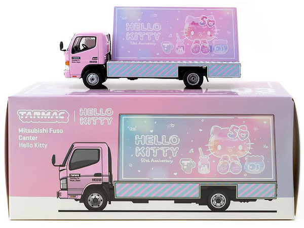 Mitsubishi Fuso Canter Mobile Ad Truck RHD (Right Hand Drive) "Hello Kitty" Pink with Graphics "Tru F977-T64T-TL002-HK