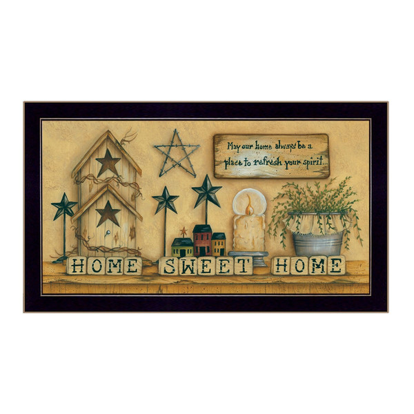 Home Sweet Home 6 Black Framed Print Wall Art N270-405305