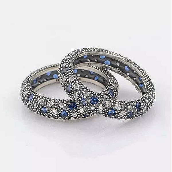 Ring Size: 7 - Starry Night Ring With Sapphire Crystals