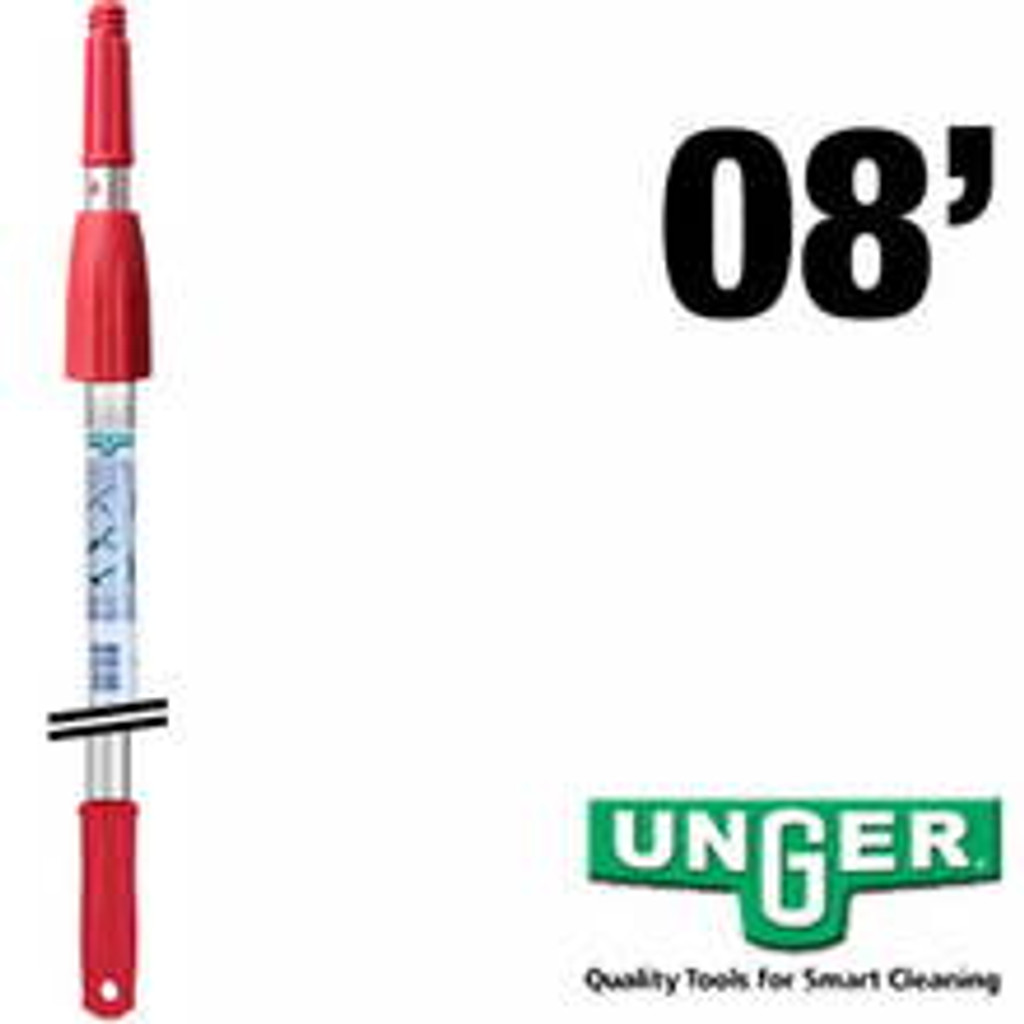 Pole -- Unger - Pro OptiLoc - Two Part - 08\' - Red Collars & Pole Tip
