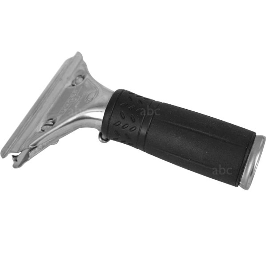 Unger - Pro Stainless Steel Squeegee Handle Rubber Grip Black/Steel Screw Clamp