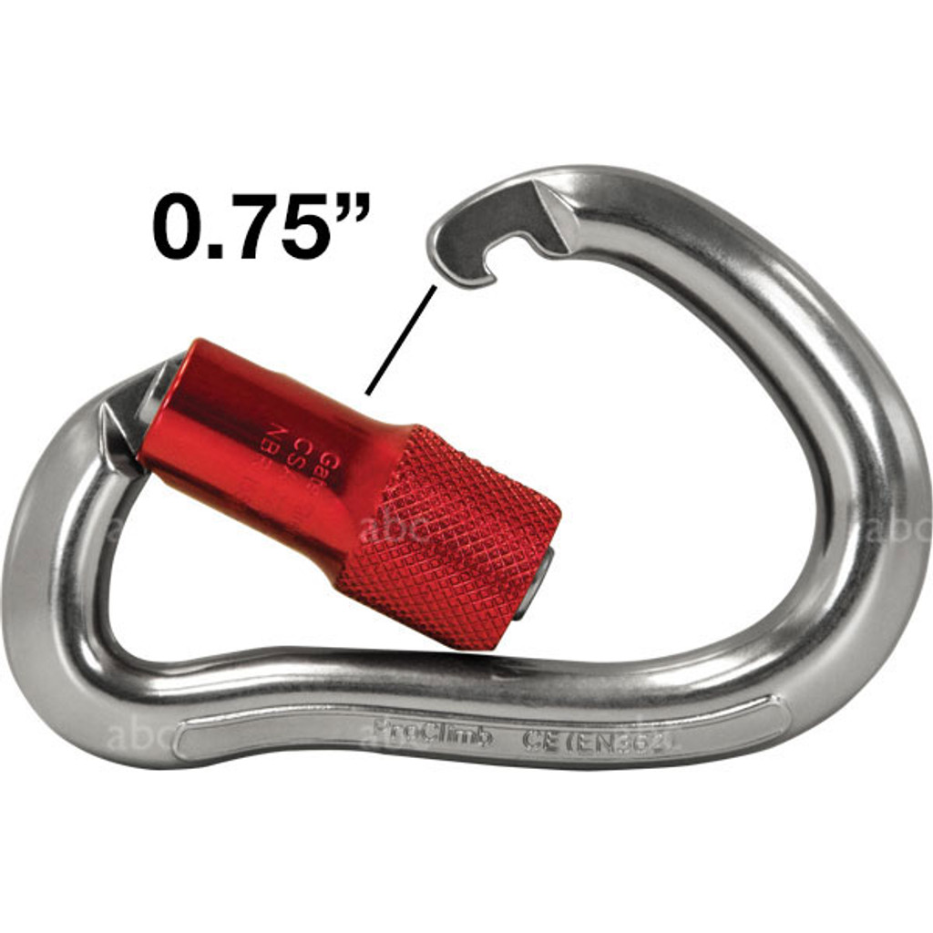 Silver 0.75" Gate Opening Auto Locking Aluminum Carabiner