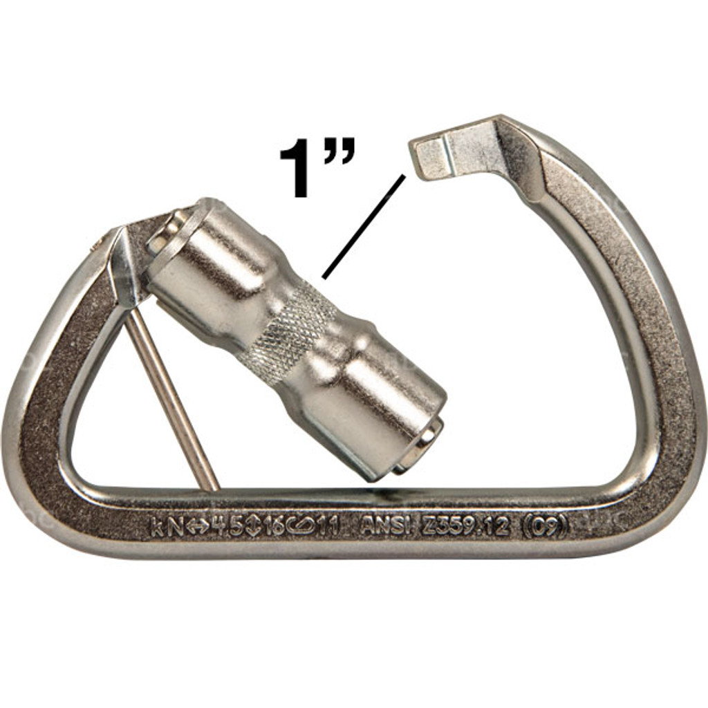 SMC SM102100 1" Gate Opening Manual Locking Steel Carabiner