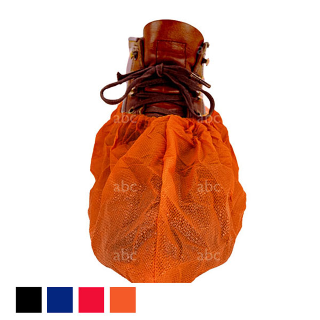 Skid-Resistant Anti-Dust Shoe Cover Booties - Orange - front