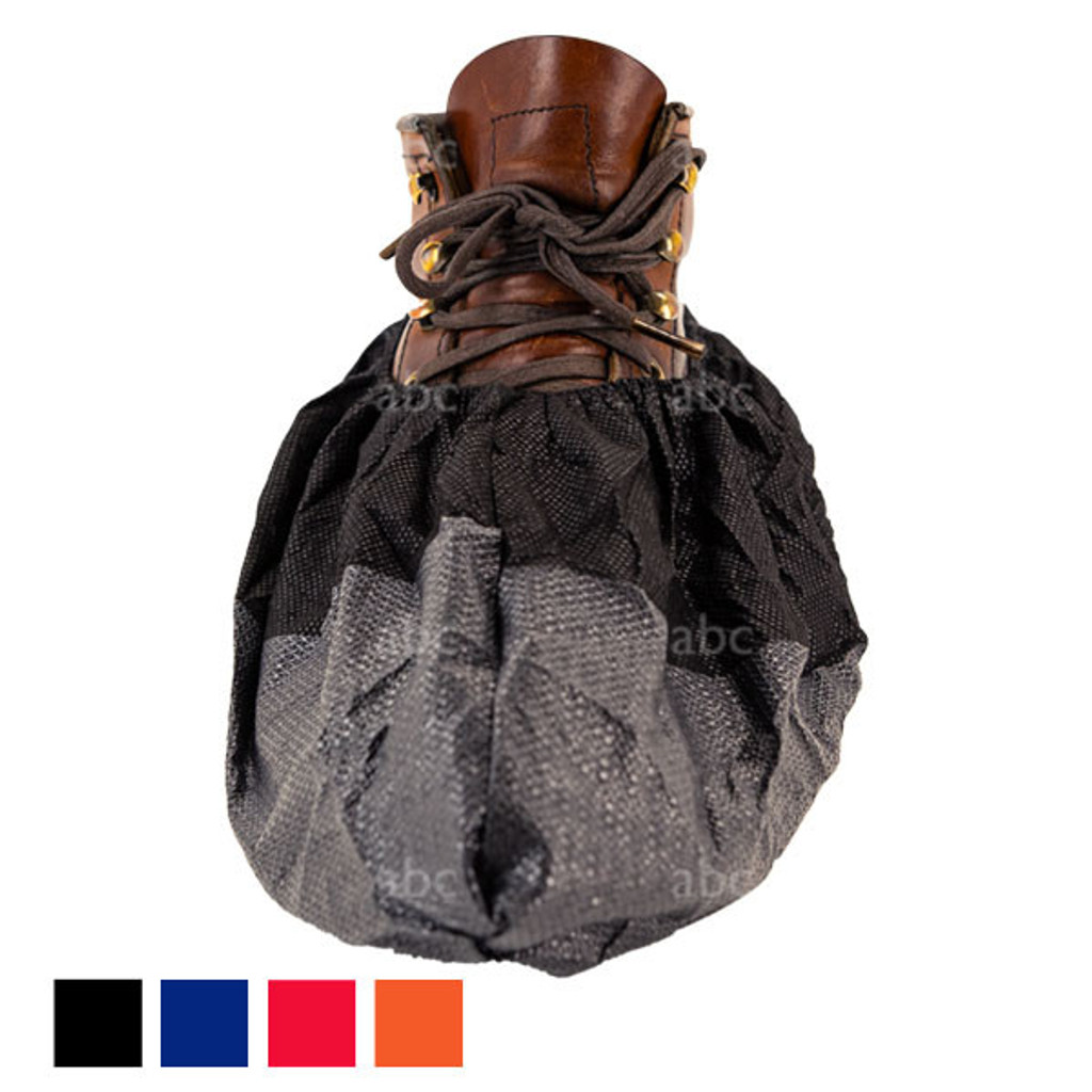 Skid-Resistant Anti-Dust Shoe Cover Booties - black - front