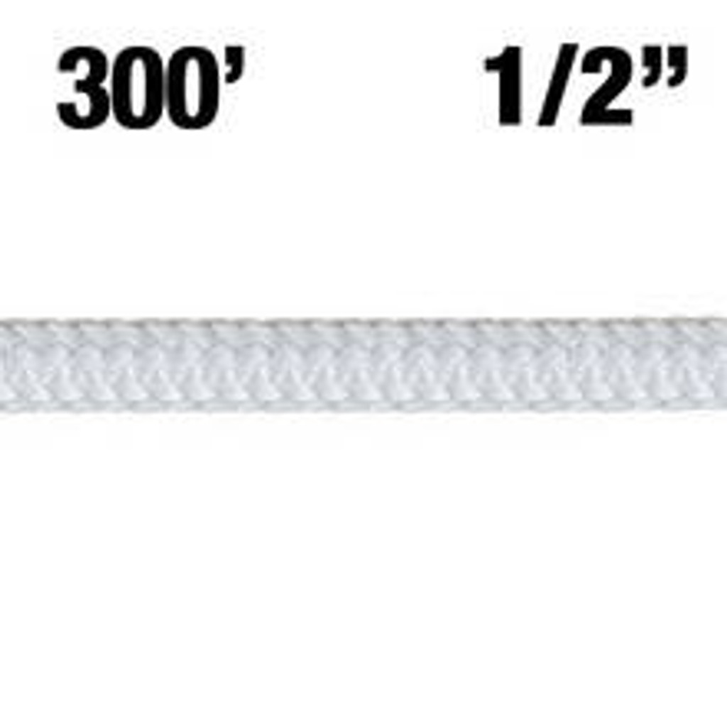 Rope - New England - Safety Blue - 1/2\"- White - 300\' with Galvanized Steel Thimbles