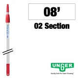 Pole -- Unger - Pro OptiLoc - Two Part - 08' - Red Collars & Pole Tip