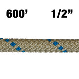 Rope -- BlueWater - II + Plus - 1/2" - Gold with Blue Marker - 600'
