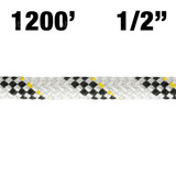 Rope - Petzl - Vector - 1/2" (12.5mm) - White w/ Black & Yellow Tracer - 1,200'