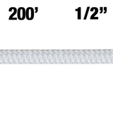 Rope - New England - Safety Blue - 1/2\"- White - 200\' with Galvanized Steel Thimbles Rope - New England - Safety Blue - 1/2\"- White - 200\' with Galvanized Steel Thimbles