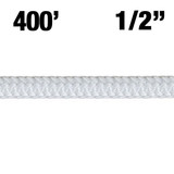 Rope - New England - Safety Blue - 1/2"- White - 400' with Galvanized Steel Thimbles