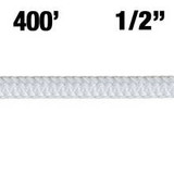 Rope - New England - Safety Blue - 1/2\"- White - 400\' with Galvanized Steel Thimbles Rope - New England - Safety Blue - 1/2\"- White - 400\' with Galvanized Steel Thimbles