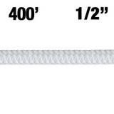 Rope - New England - Safety Blue - 1/2\"- White - 400\' with Galvanized Steel Thimbles Rope - New England - Safety Blue - 1/2\"- White - 400\' with Galvanized Steel Thimbles