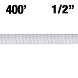 Rope - New England - Safety Blue - 1/2\"- White - 400\' with Galvanized Steel Thimbles