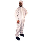 Warrior Protective White Particle Blocking Coverall with Hood Warrior Protective White Particle Blocking Coverall with Hood