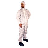 Warrior Protective White Particle Blocking Coverall w/ Hood