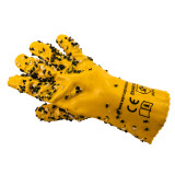 Yellow PVC Drain Glove with Chips - 5 pair - One Size fits most - No Cuff