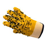 With Cuff Yellow PVC Drain Glove with Chips - 5 pair - One Size fits most