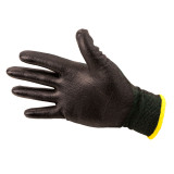 Green A4 Cut Resistant Nitrile coated work gloves. 5 Finger Touch screen. Smooth 21 Gauge Nylon Shell - Medium - 10 pair