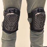 Warrior Heavy duty Gel Knee Pads with adjustable riveted straps.
