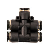 5 way Connector Black - Push to Fit - 5/16 OD