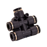 5 way Connector Black - Push to Fit - 5/16 OD