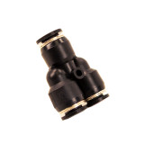 3 way Straight Connector Black - Push to Fit - 5/16 OD