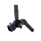 Side view of black double-head Acme gooseneck adaptor