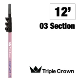 Triple Crown Compact Pole - HM Carbon - 12' Open Length - 3 Section - - Pink