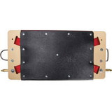 Detail of Bottom of 4 Point Suspension MIO Chair. Notice the 4 Points of Suspension, 2 Tool Holders (round one is squeegee specific), Bottom Board Cover, and 2 Bucket Clips. 