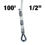 Sky Genie Braided Nylon Rope with Thimbled eye at each end - 1/2" - 100'