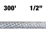 Rope -- Solid Braided Nylon - 1/2" - 300' - White