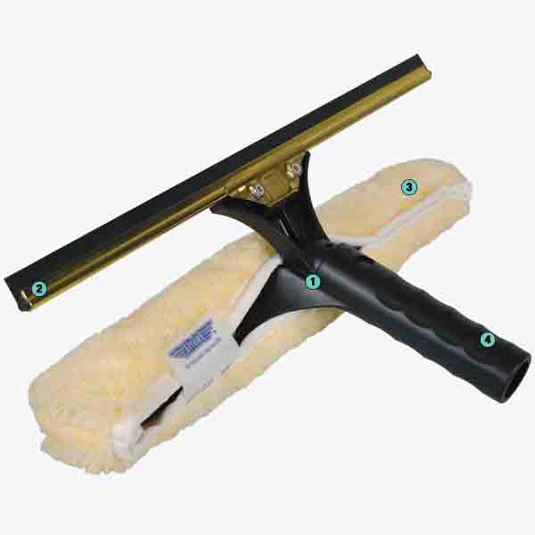 Ettore Professional Brass Backflip Window Cleaning Combo Tool 14-inch