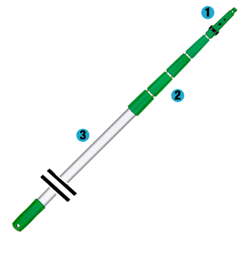 Unger OptiLoc Aluminum Telescopic Extension Pole, 2 Sections, 4 to