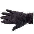 8mil - BLACK disposable nitrile gloves. 10 Pairs - top
