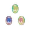 Cabochon, acrylic, multicolored, 14x10mm color-changing non-calibrated faceted oval (2pk)