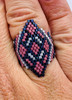 Large Diamond Ring Brick/Peyote Ring PRINTED PATTERN & Video Access