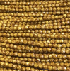 4mm Mustard Travertine Fire Polish Beads (50pk)