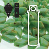 9x5mm 2HL Dark Green Travertine Kite Beads (20 Grams)